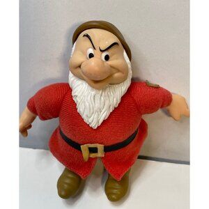 Disney Grumpy Snow White Seven Dwarfs 6" figure rubber face Applause vintage toy